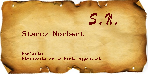 Starcz Norbert névjegykártya